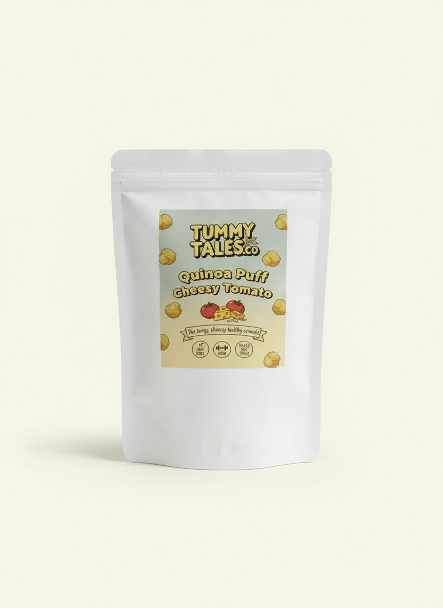 Quinoa Puff Cheezy Tomato - Cheese meets tomato in a quinoa crunch!