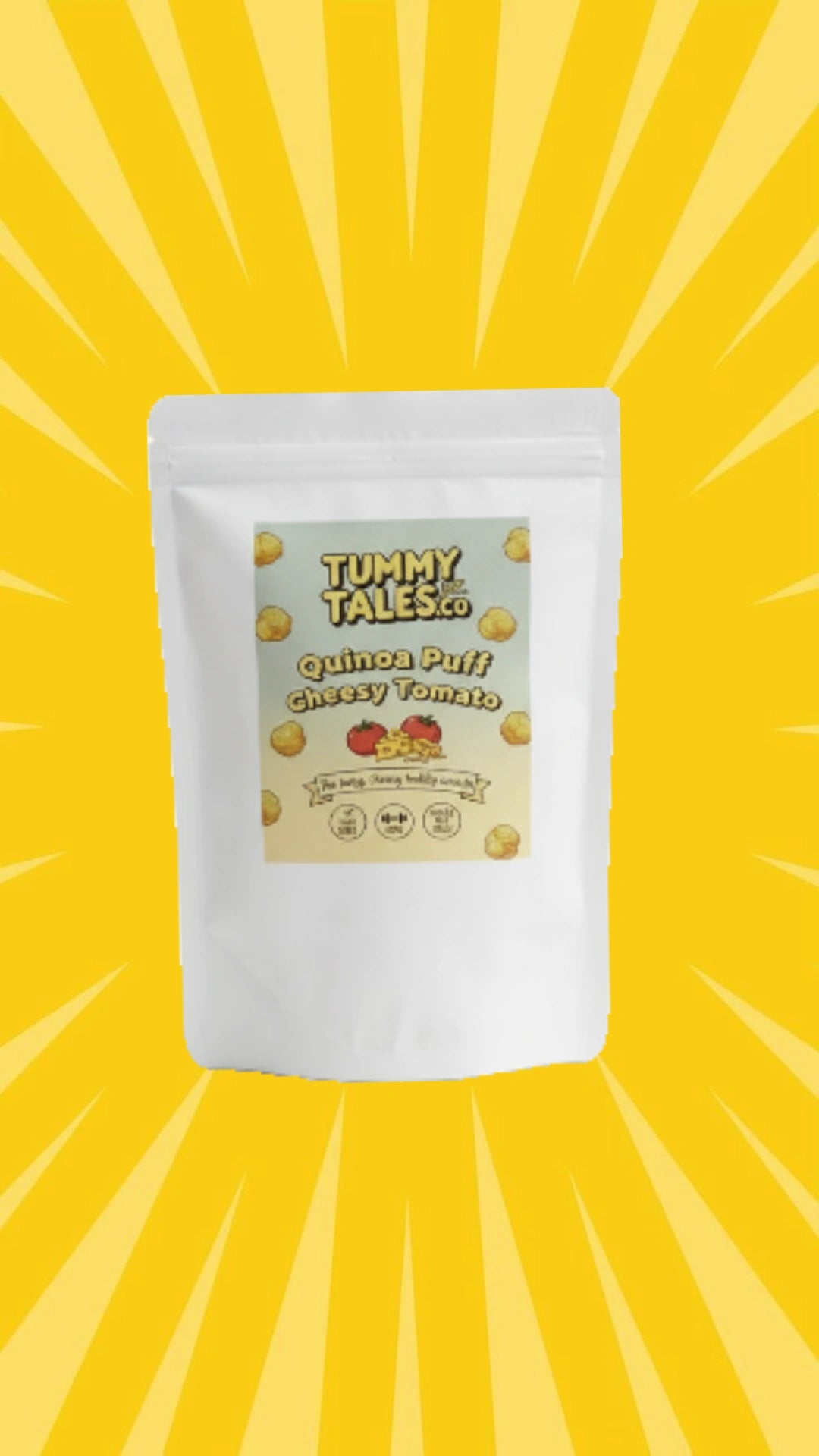 Quinoa Puff Cheezy Tomato - Cheese meets tomato in a quinoa crunch!